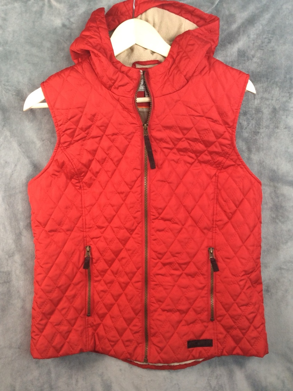 G.H Bass Quilted Red Hooded Vest - Women's Lightweight Layer